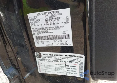 2012 Ford F-150 Platinum from USA, damaged, VIN 1FTFW1ET5CFC55679